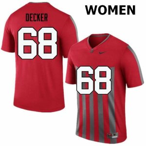 Women's Ohio State Buckeyes #68 Taylor Decker Throwback Nike NCAA College Football Jersey March WGD4844QU